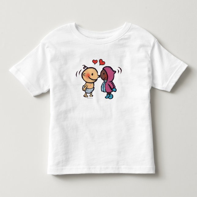 Freundliche Eskimonase küsst Kinder Kleinkind T-shirt (Vorderseite)