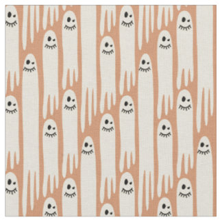 Freundliche Geister auf Creme und Orange – Hallowe Stoff