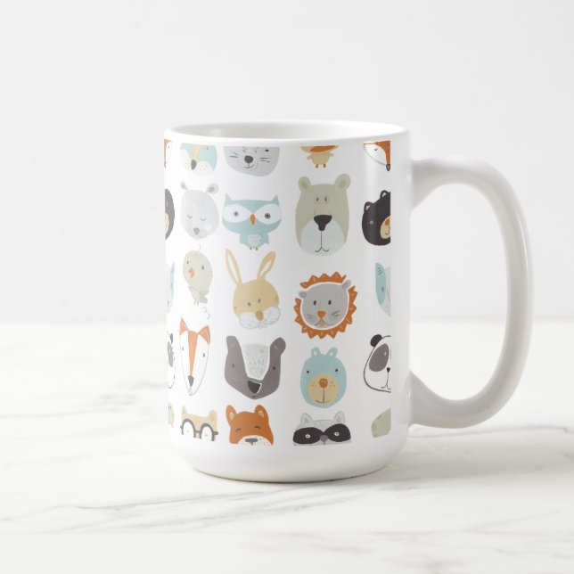 Freundliche Gesichter | Süße Tier Portraits Kaffeetasse (Rechts)