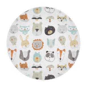 Freundliche Gesichter Süße Tier Portraits Schneidebrett