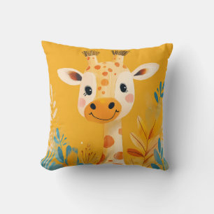 Freundliche Giraffen-Kinder-Illustration Safari-Th Kissen