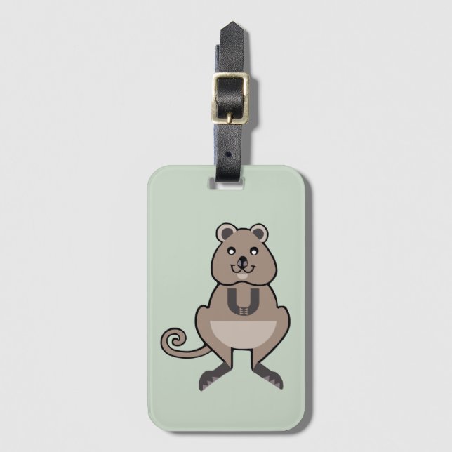 Freundliche, glückliche Grafik QUOKKA- Gepäckmarke Gepäckanhänger (Vorderseite Vertikal)