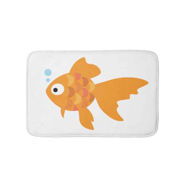 Freundliche Goldfisch-Illustration Badematte (Vorderseite)