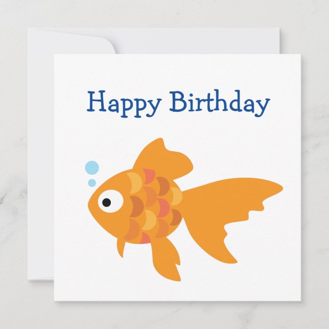 Freundliche Goldfisch-Illustration Karte (Vorderseite)