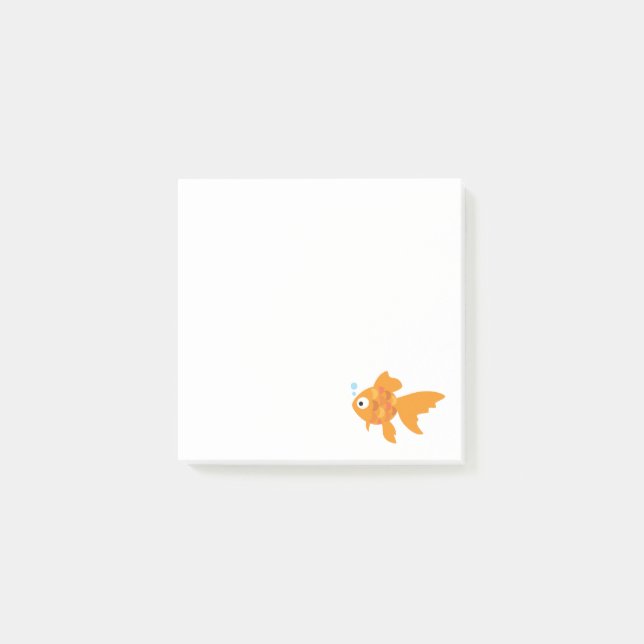 Freundliche Goldfisch-Illustration Post-it Klebezettel (Vorderseite)