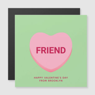 Freundliche grüne Konversation Herzstück Valentine Magnetkarte