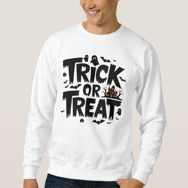 Freundliche Halloween Nacht mit Trick oder Leckerb Sweatshirt (Vorderseite)