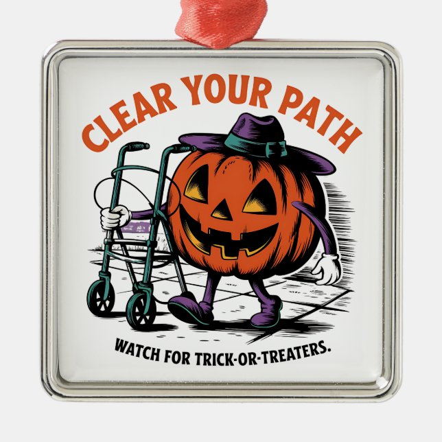 Freundliche Jack-o-Lantern-Sicherheit Ornament Aus Metall (Vorne)