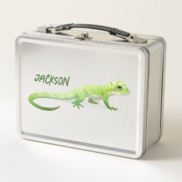 Freundliche Lizard mit Ihrem Namen Metall Brotdose