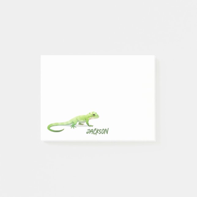 Freundliche Lizard mit Ihrem Namen Post-it Klebezettel (Vorderseite)