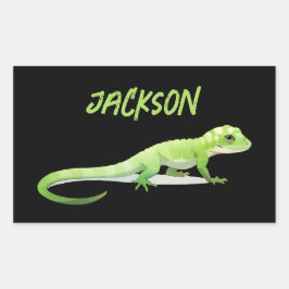 Freundliche Lizard mit Ihrem Namen Rechteckiger Aufkleber