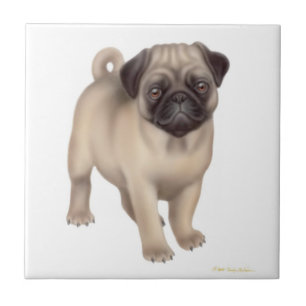 Freundliche Mops-Welpen-Fliese Fliese