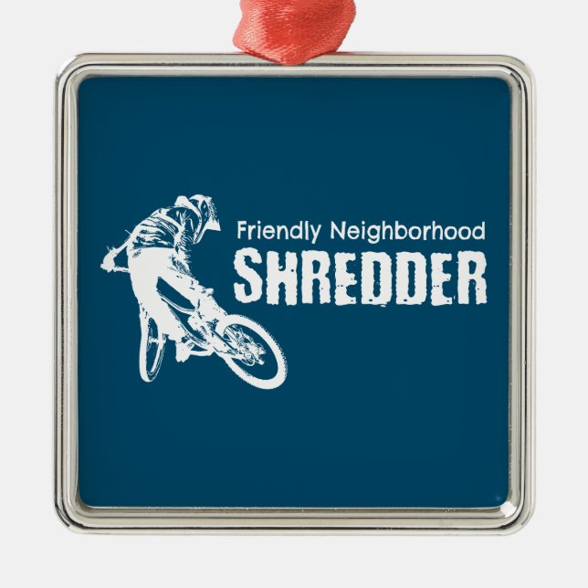 Freundliche Nachbarschaft Shredder Mountain Biking Ornament Aus Metall (Vorne)