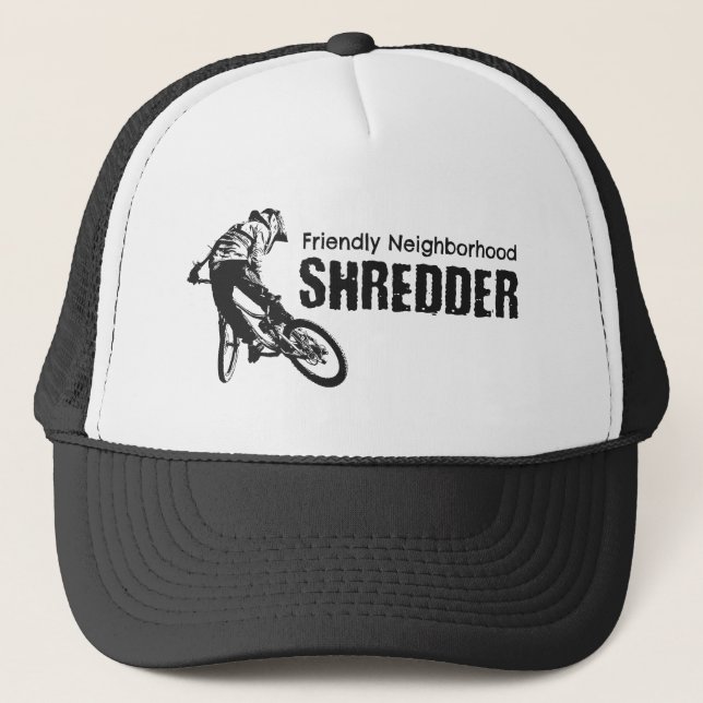 Freundliche Nachbarschaft Shredder Mountain Biking Truckerkappe (Vorderseite)
