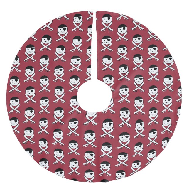 Freundliche Piratenflagge Polyester Weihnachtsbaumdecke (Vorderseite)