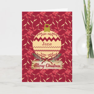 Freundliche Regal Floral Red Personalize Ferienkar Dankeskarte