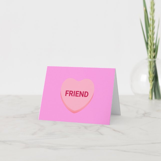 Freundliche rosa Konversation Herzstück Valentinst Karte (Vorderseite)