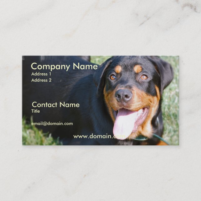 Freundliche Rottweiler HundeVisitenkarte Visitenkarte (Vorderseite)