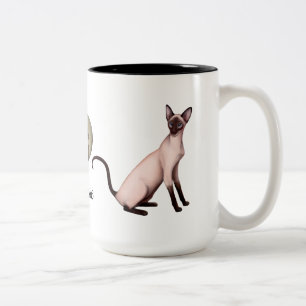 Freundliche siamesische Katzen-kundengerechte Zweifarbige Tasse