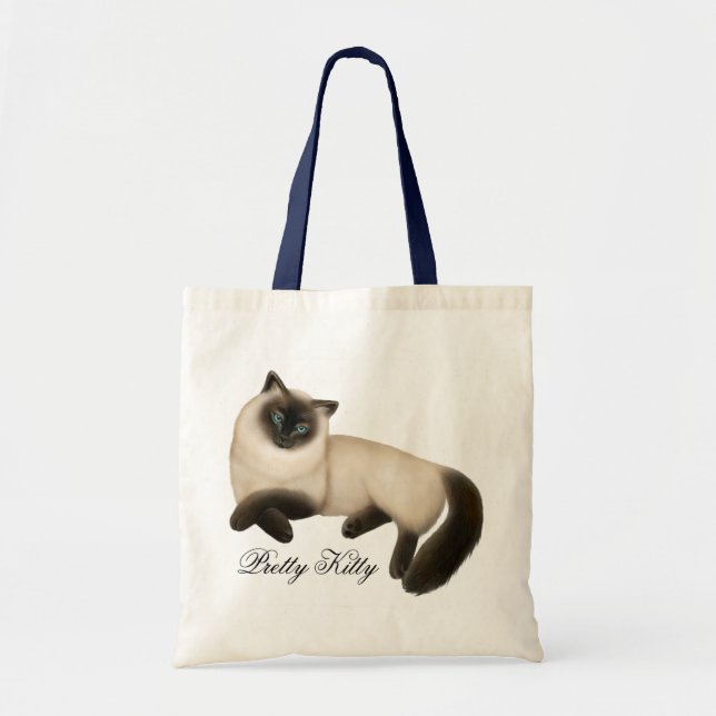 Freundliche siamesische Katzen-Taschen-Tasche Tragetasche (Vorne)
