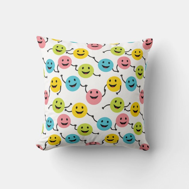 Freundliche Smileys Kissen (Vorderseite)