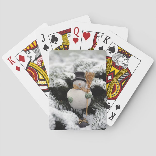 Freundliche Snowman-Wintry-Spielkarten Spielkarten (Rückseite)