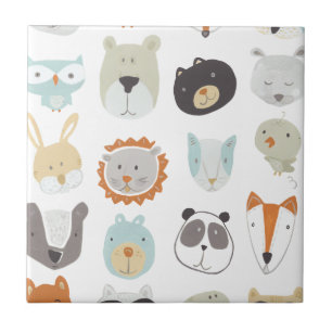 Freundliche Tier-Porträts der Gesichts-  Fliese