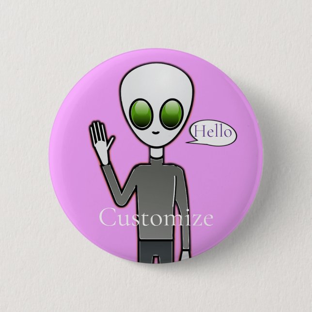 Freundliche Waving Alien Thunder_Cove Button (Vorderseite)