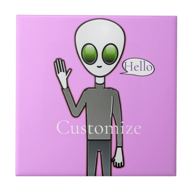 Freundliche Waving Alien Thunder_Cove Fliese (Vorderseite)