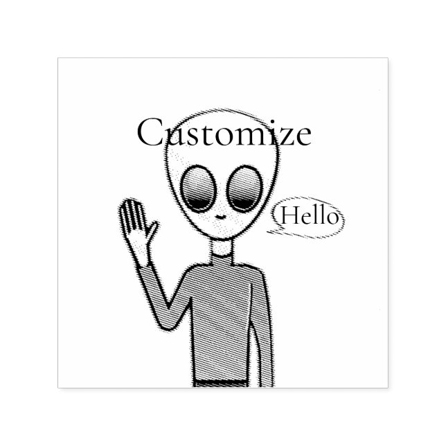 Freundliche Waving Alien Thunder_Cove Permastempel (Design)