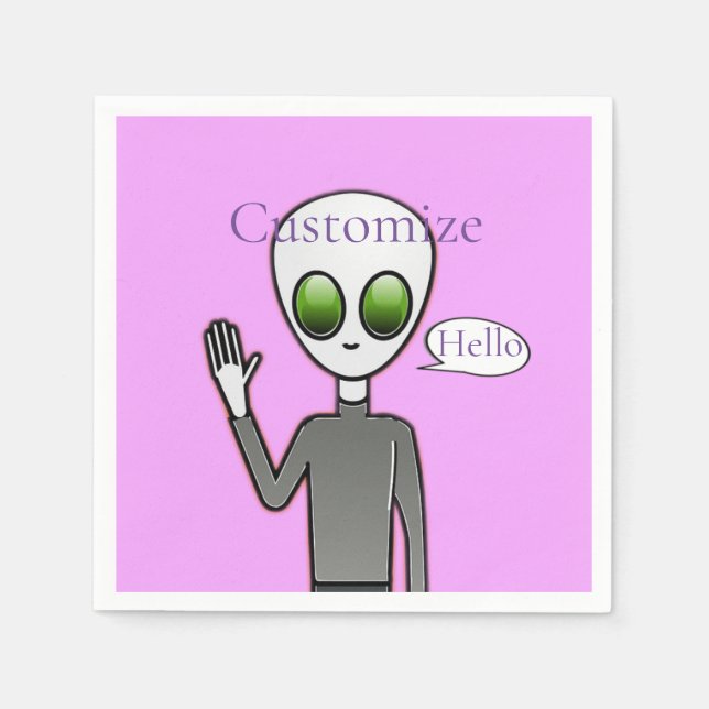 Freundliche Waving Alien Thunder_Cove Serviette (Vorderseite)