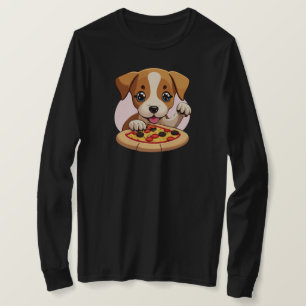 Freundliche Welpe, die Sie einlädt, Pizza zu teile T-Shirt