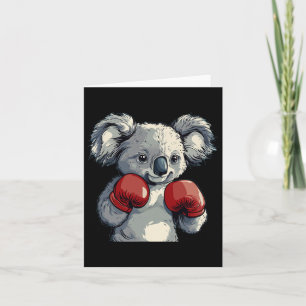 Freundlicher Blick Koala Bär mit lustigem Boxglov Karte