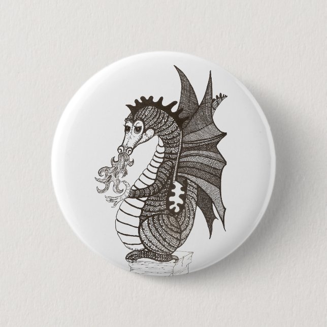 Freundlicher Drache-Knopf Button (Vorderseite)