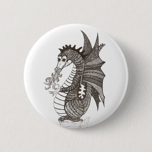Freundlicher Drache-Knopf Button