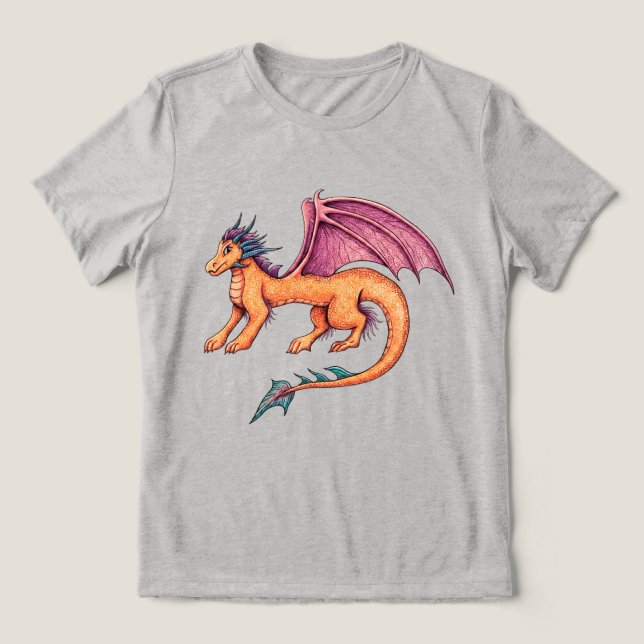 Freundlicher Drache Tri-Blend Shirt (Design Vorderseite)