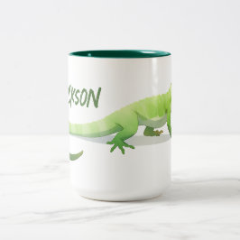Freundlicher Echse Mit Ihrem Namen Zweifarbige Tasse