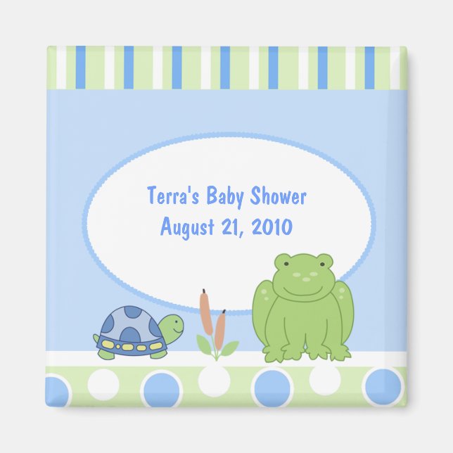 Freundlicher Frog & Turtle Baby Shower Fevor Magne Magnet (Vorne)