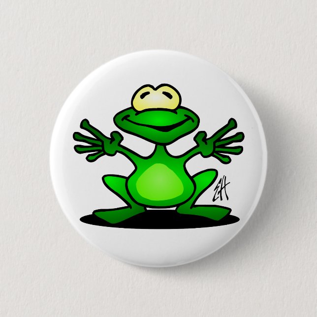 Freundlicher Frosch Button (Vorderseite)