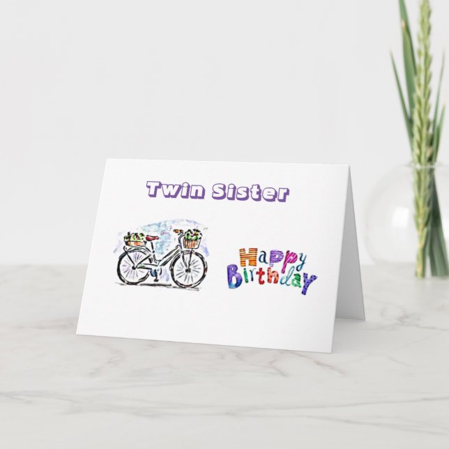 FREUNDLICHER GEBURTSTAG **TWIN** GENIESSEN SIE DEN KARTE (Vorderseite)