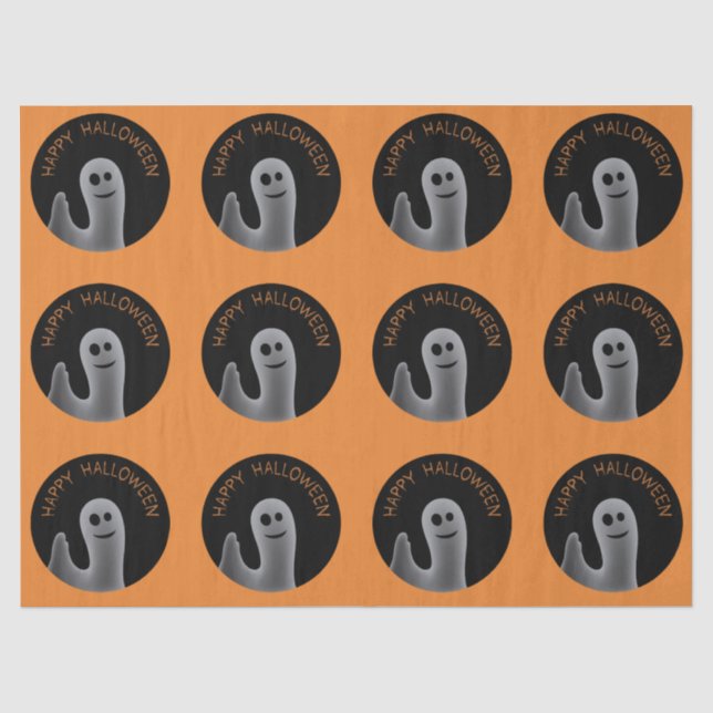 Freundlicher Geist (glückliches Halloween) Seidenpapier (Vorderseite)