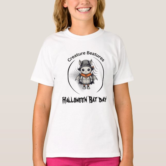 Freundlicher Halloween-Fledermaustag in Tarnkappen T-Shirt (Vorderseite)