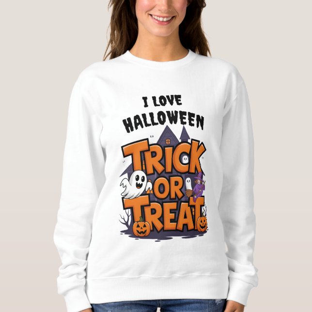 Freundlicher Halloween-Spaß mit Süßigkeiten! Sweatshirt (Vorderseite)