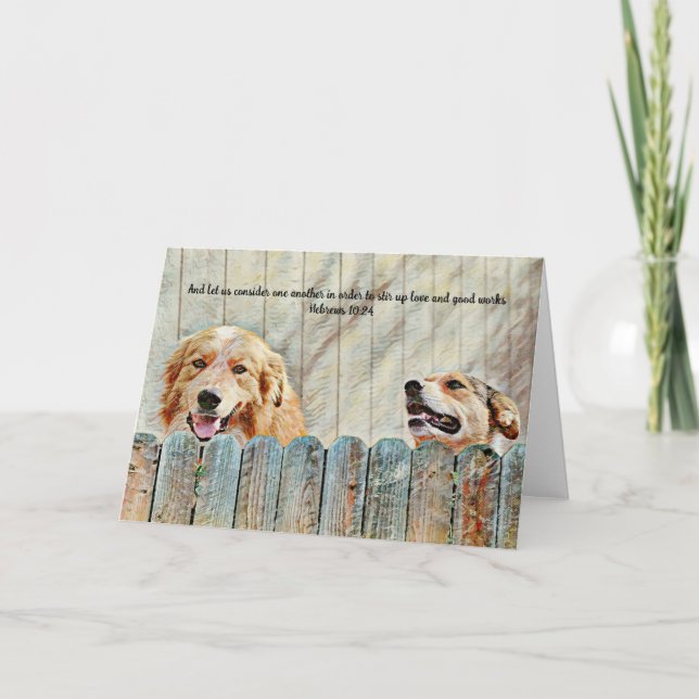 Freundlicher Hund Pals Lächeln Bibel Verse Card Karte (Vorderseite)