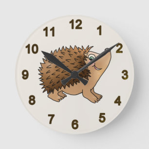 freundlicher Igel Runde Wanduhr