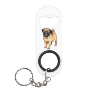 Freundlicher junger Mops-Hundeflaschen-Öffner Schlüsselanhänger Flaschenöffner