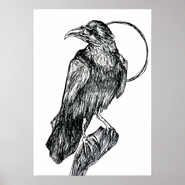 Freundlicher Krähenposter Poster (Vorne)