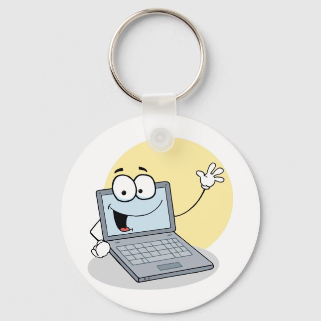 Freundlicher Laptop Schlüsselanhänger (Vorderseite)