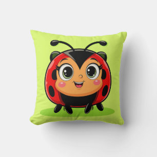 🐞 Freundlicher Marienkäfer-Charakter-Dekor für Ki Kissen