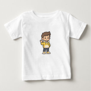 Freundlicher minimaler Cartoon-Charakter Baby T-shirt